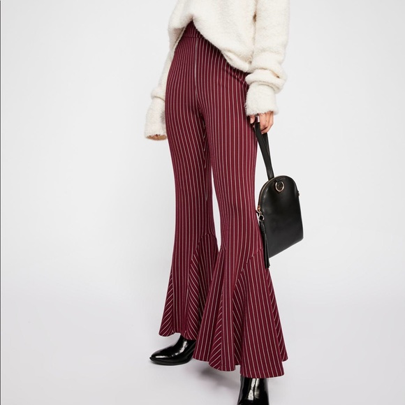 Free People Pants - Free People High Rise Striped Flare Pants